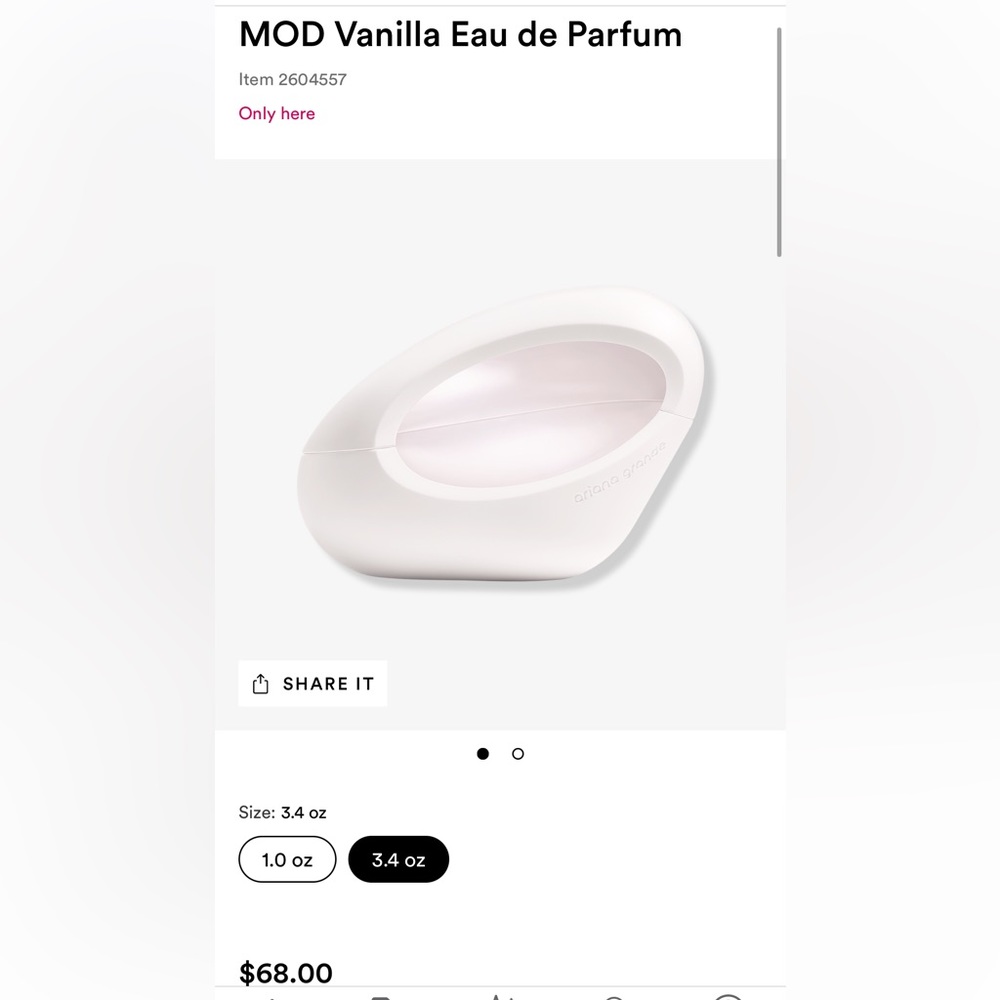 Ariana Grande MOD vanilla perfume 3.4 oz
